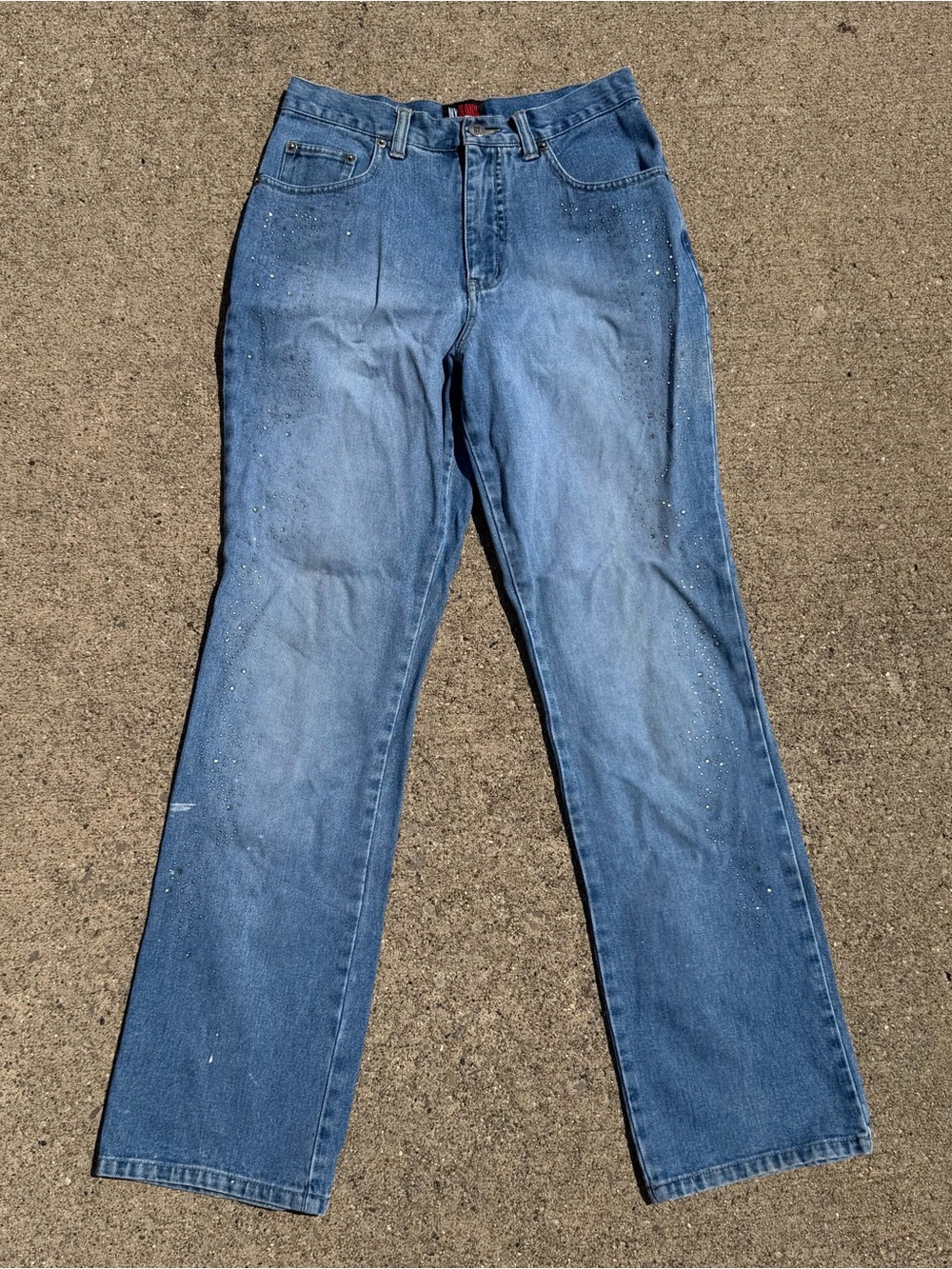 Vintage Y2K NY Jeans Rhinestone Denim Size 6